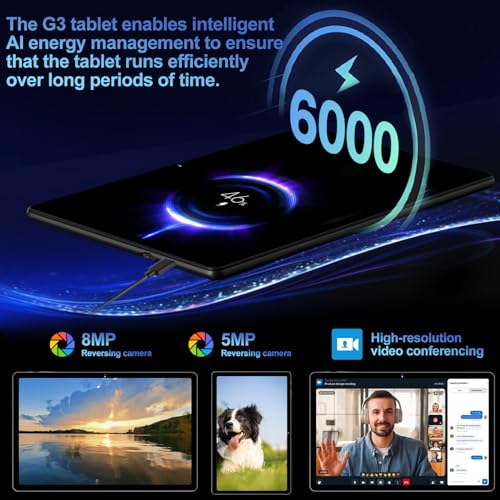 GoodTel 2024 Android 13 Tablet 12GB+128GB, 6000mAh, Black