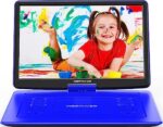 DBPOWER 40cm Portable DVD Player, 6hr Battery, Blue