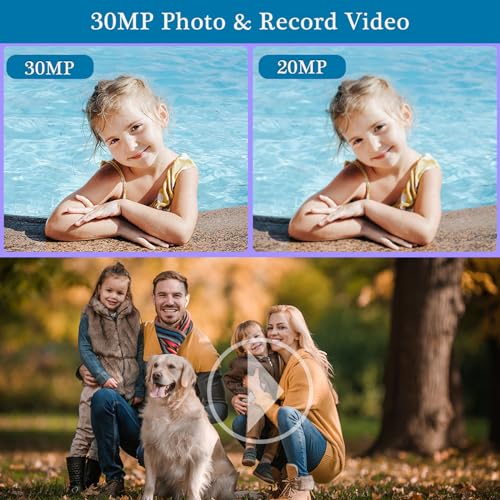 Digital Camera 1080P 18X Zoom 30MP Rechargeable (Blue)