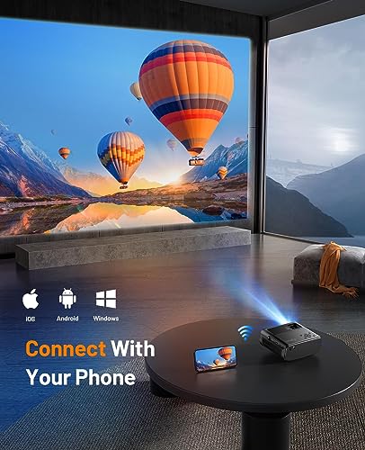 Cibest WiFi Mini Projector 1080P, 13000 Lux, w/ Bag & Tripod