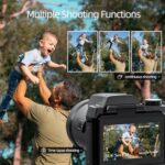 Monitech 64MP 4K Camera, 3" Flip Screen, 16X Zoom, WiFi, Black