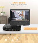 WONNIE 24cm Portable DVD Player with 18cm HD Swivel Screen