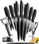 Home Hero 17-Piece Stainless Steel Knife Set (Black)