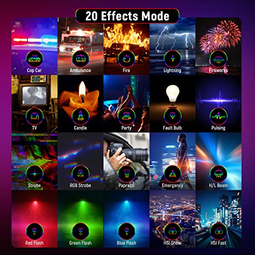 NEEWER Magnetic RGB Video Light, 360° Full Color LED, 2500K-8500K