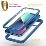 Diaclara iPhone 13 Case, 360° Full Body, Clear-Back, Blue
