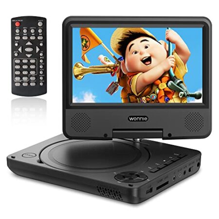 WONNIE 24cm Portable DVD Player with 18cm HD Swivel Screen
