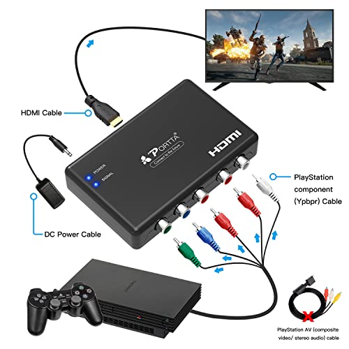 Component to HDMI Converter, Portta YPbPr RGB + Audio