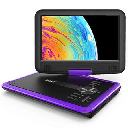 ieGeek 29cm Portable DVD Player, 5hr Battery, Purple