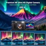 4K 48MP Vlogging Camera with 32GB Card, 6.9cm Flip Screen