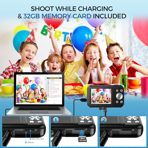 Bofypoo 44MP FHD 1080P Vlogging Camera, 16X Zoom, 2.4”