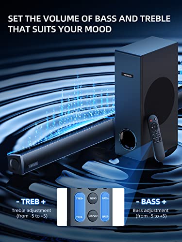 MEREDO 180W Detachable Sound Bar with Subwoofer 2.1CH