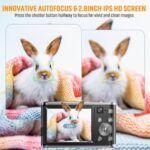 4K Autofocus Digital Camera, 48MP, 32G SD, 2.8" Screen, Black
