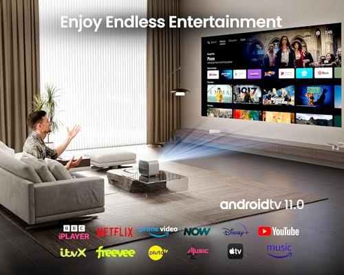 ETOE E3 Pro 4K Projector, Android TV, 600 lm, 150 cm
