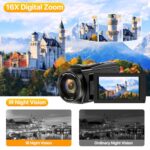 5K UHD 48MP WiFi IR Night Vision Vlogging Camera