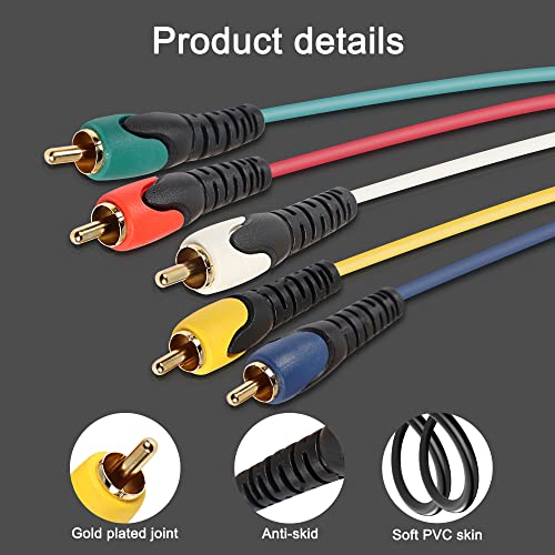 MEIRIYFA 1.5M 5-RCA Male RGB Component AV Cable