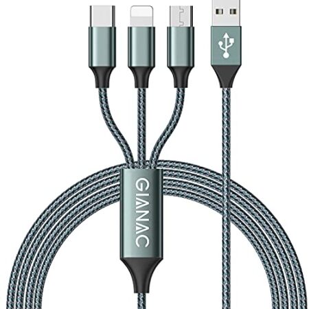 3 in 1 Multi Charger Cable [1.2M] Nylon Braided - Green