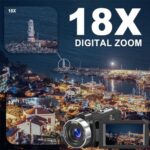 8K 64MP Video Camera with IR Night Vision, 18X Zoom, WiFi