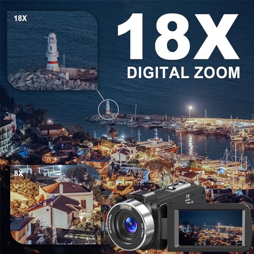 8K 64MP Video Camera with IR Night Vision, 18X Zoom, WiFi