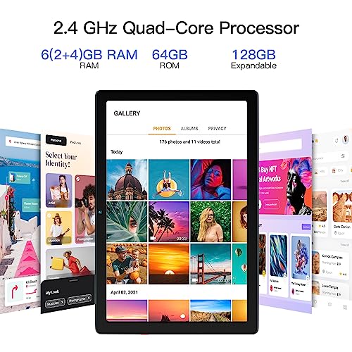 HiGrace 10" Android 13 Tablet, 6GB+64GB, 5000mAh, Silver
