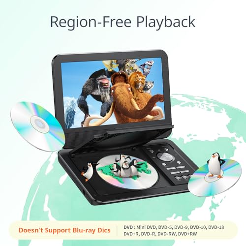 YOTON 31.75 cm Portable DVD Player with 26.67 cm HD Screen