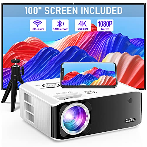 XuanPad 4K 1080P 5G WiFi Bluetooth Mini Projector