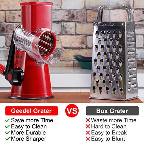 Rotary Cheese & Veggie Slicer with 3 Drum Blades