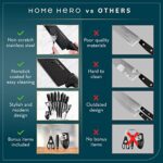 Home Hero 17-Piece Stainless Steel Knife Set (Black)