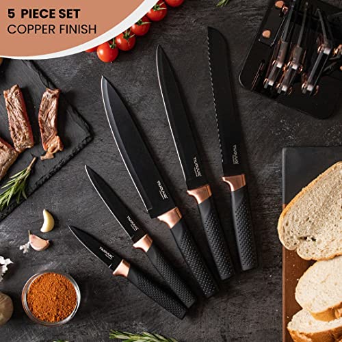 Nuovva 5-Piece Kitchen Knife Set with Acrylic Block