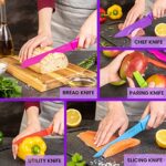 nuovva 5-Piece Colour Coded Stainless Steel Knife Set