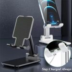 2Pcs Adjustable Phone Stand, Black + White