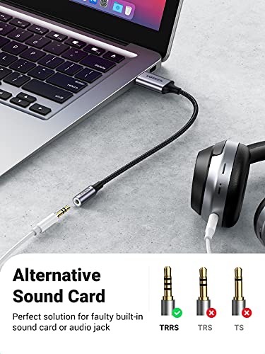 UGREEN USB to 3.5mm Audio Adapter External Sound Card