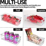 BIWHALE Fridge Organiser Set of 4, Stackable Bins - Clear