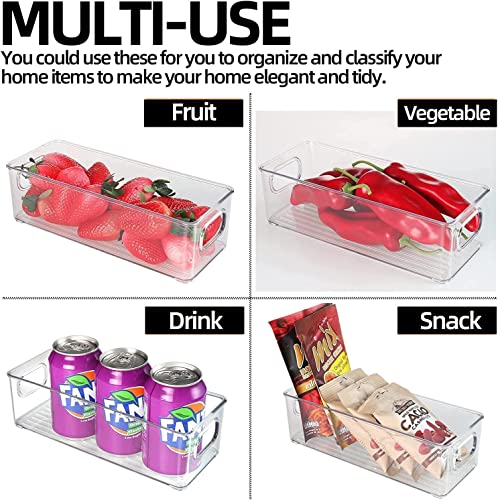BIWHALE Fridge Organiser Set of 4, Stackable Bins - Clear
