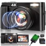 4K 48MP Vlogging Camera with 32GB Card, 6.9cm Flip Screen
