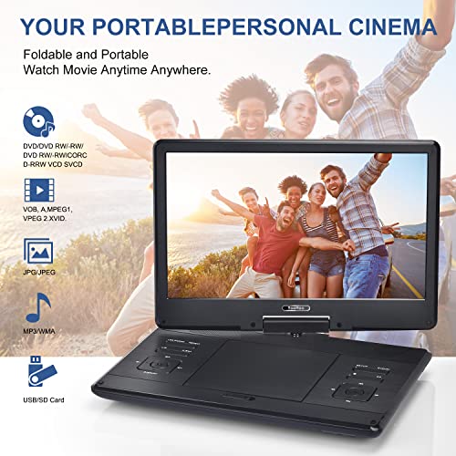 YOOHOO 36cm Portable DVD Player with 36cm Swivel Screen