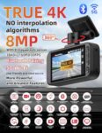 Miofive S1 Dash Cam, 4K UHD, Wi-Fi, GPS, 3" Screen, 140° Wide