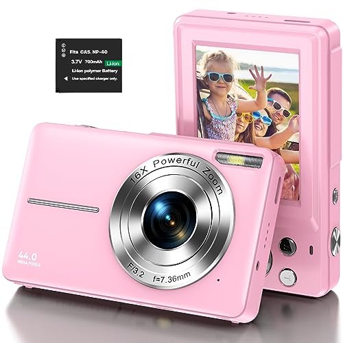 Kids 44MP 1080P Digital Camera with 6 cm Screen - Pink