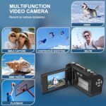 Delmodes 2.7K 50MP Vlogging Camcorder with LED Light