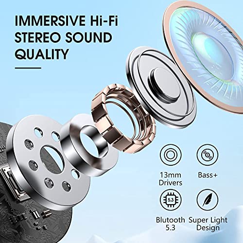 Wireless Bluetooth 5.3 Earbuds, 24H Playtime, IPX8 Waterproof