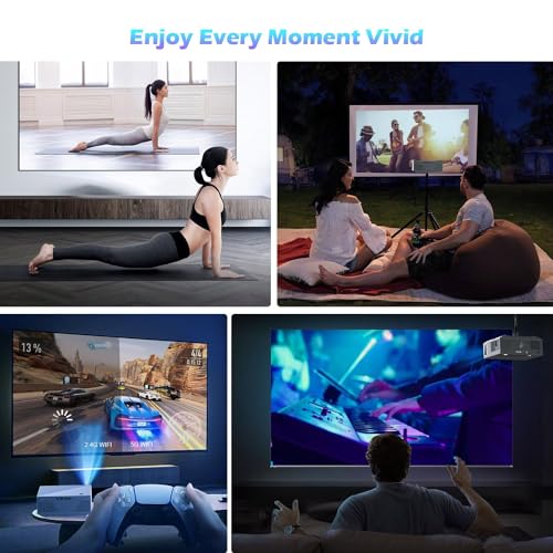 2024 Ultra HD 1080P Portable Projector, 16000 Lumens, WiFi