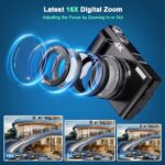 4K 48MP Vlogging Camera with 32GB Card, 6.9cm Flip Screen