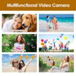 Vlogging Camera, 1080P HD, 16MP, 16X Zoom, 6.9cm Screen, Black