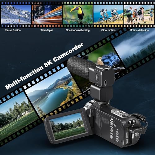QUICKCLAP 64MP 8K Camcorder with 32GB SD Card & Accessories