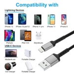 iPhone 0.3M Braided USB A to Lightning Cable 3-Pack (Black)
