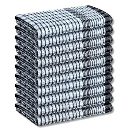 Wonderdry Cotton Tea Towels Pack of 10 (Black)