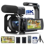 5K 56MP Camcorder WiFi 7.6cm Rotatable Touchscreen Vlogging Kit