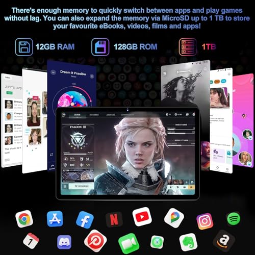 GoodTel 2024 Android 13 Tablet 12GB+128GB, 6000mAh, Black