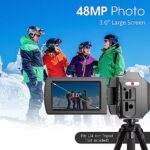 Vmotal 4K Camera, 48MP Photo, 4K 60FPS Video, 2 Batteries