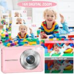 Digital Camera, 44MP, 2.4" LCD, 16X Zoom, Pink