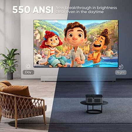 Horlat 4K 1080P WiFi Bluetooth Projector, 16000 Lumen